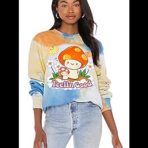 Feelin Good Sweatshirt in Water Color By BSR Samii Ryan, Rare, Small, EUC